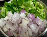 A picture of step 2 of Chilli Paneer !!.