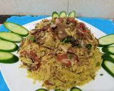 A picture of step 17 of Rangeen Pulao.