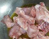 A picture of step 1 of Achar gosht (achari chicken).