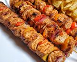 A picture of step 10 of Juicy chicken skewers/mshikakis.