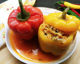 Foto del paso 12 de la receta: Pimientos rellenos con repollo, setas y arroz