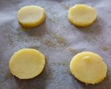 A picture of step 2 of Asparagus, prosciutto and provolone potato stack.