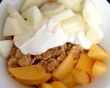 A picture of step 3 of My Bowl of Healthy Melon, Plum, Bran & Yogurt 🤩.