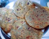 A picture of step 3 of Super healthy soft crispy spinach(palak) veggi parotha.