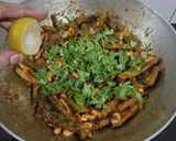 A picture of step 4 of Kaju Karela Sabji.