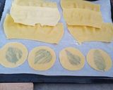A picture of step 5 of Open Raviolo with Béchamel and Mushrooms.