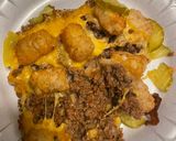 A picture of step 2 of Bacon cheeseburger tater tot casserole.
