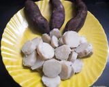 A picture of step 1 of Navratri Vrat Sweet Potato Chat or Shakarkandi Chat.