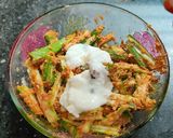 A picture of step 6 of Besani bhindi fry.