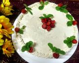 A picture of step 3 of Raspberry red velvet cake.