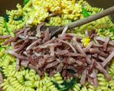 Foto del passaggio 7 della ricetta Fusilli con cime di rapa e speck