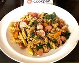 A picture of step 6 of My Smoked Sausage & peppercorn Sauce Pasta. 💛.
