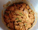 A picture of step 2 of Hyderabadi chicken dum biryani.