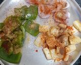 A picture of step 1 of Potato, Capsicum & Onion --- A Gujarati vegetable (Vara nu Saak).