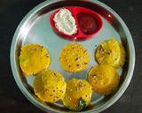 A picture of step 8 of Instant idli dhokla.