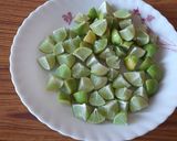 A picture of step 1 of Sweet lemon pickle.