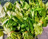 A picture of step 1 of Kalmi saag (Water Spinach).