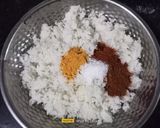 A picture of step 2 of Maharashtrian Phodnicha Masala Bhat.