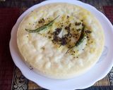 A picture of step 4 of Mango pizza dhokla.
