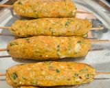A picture of step 4 of Veg seekh kabab.