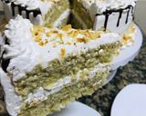 A picture of step 8 of Coconut cake with whipped cream frosting 🤤🤤🤤.