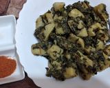 A picture of step 1 of Palak aloo part 2 Palak ke parathy.