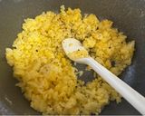 A picture of step 2 of Yellow Rice (my nephew’s lunch box).