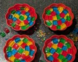 A picture of step 10 of Colourful Thandai Jello Pudding.