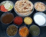 A picture of step 1 of Left over Roti chaat (Khakra chaat).