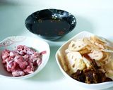香菇蓮藕炒肉片的食譜步驟1照片