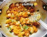 A picture of step 2 of Aloo Matar samosa with homemade samosa patti.