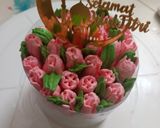 Foto langkah ke 8 dari resep Rainbow Cake (Flower Bucket Cake).