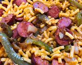 A picture of step 8 of Smoked Sausage Taco Cheesy Mac & Cheese 🧀.