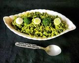 A picture of step 6 of Broccoli Leek Peas Palak Green Pulav.