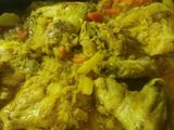 Arroz con alitas de pollo