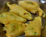 A picture of step 4 of Leftover makeover kutchhi Dabeli chilli Bhajiya (pakoda).