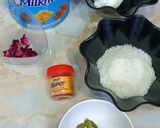 A picture of step 1 of Instant Coconut Burfi (No Cook).