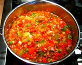 A picture of step 2 of Mike's Habenero Salsa.