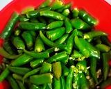 A picture of step 2 of Green Chilli pickle.
