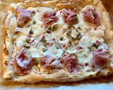 Une image de l'étape 4 de Tarte salée à la ricotta et jambon de Parme.
