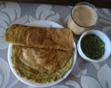 A picture of step 3 of Pesarattu (Sprouts Moong Dosa).
