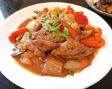 รูปขั้นตอนการทำที่ 3 ของ ตับหมูผัดพริกหวาน (จีนเสฉวน)