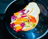 A picture of step 4 of Omelette with canned tuna on toast.