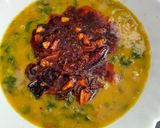 A picture of step 3 of Dal palak.