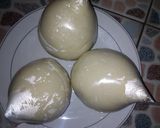 A picture of step 1 of PoundedYam with Egusi Soup.