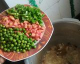 A picture of step 3 of Veg Pulav with Fruit Raita.