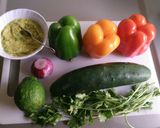 A picture of step 1 of Cucumber guacamole Belle pepper rolls.