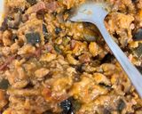 Foto del paso 1 de la receta: Arroz blanco con berenjena asada y salsa boloñesa de jamón serrano !!!!