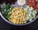 A picture of step 2 of Mexican salad.