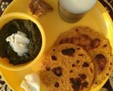 A picture of step 21 of Sarson da saag te makki di roti.